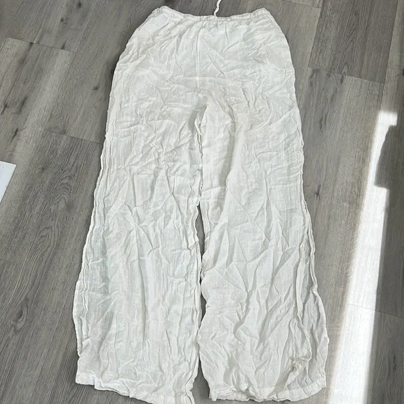 Bella dahli Side Slit Beach Pant in White cover up